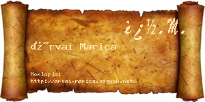 Árvai Marica névjegykártya
